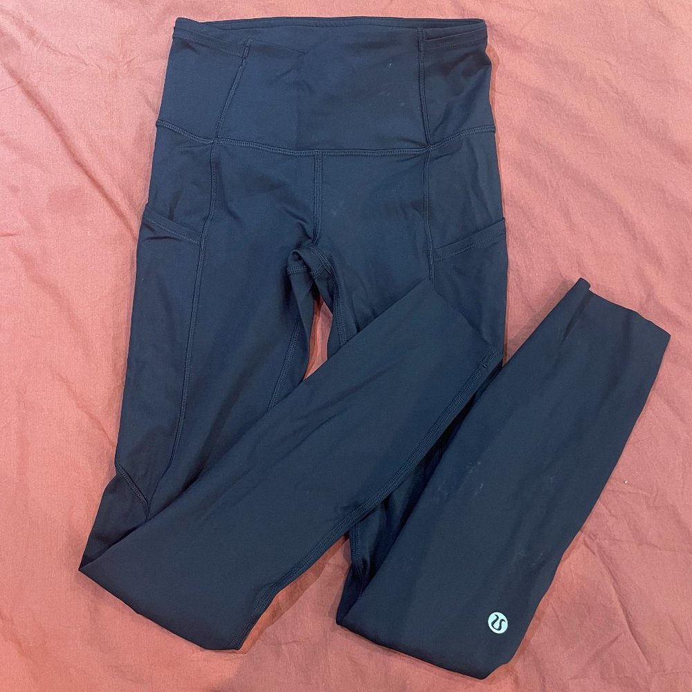 Lululemon Fast and Free Tights 25" (Black, Size 2)